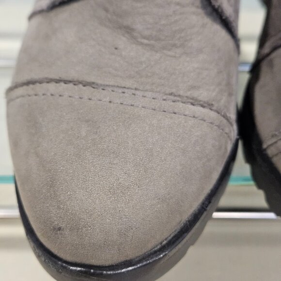 SOREL After Hours Wedge Heels Boots Women's Size 9 Taupe Gray Suede Lace Up - Picture 10 of 13